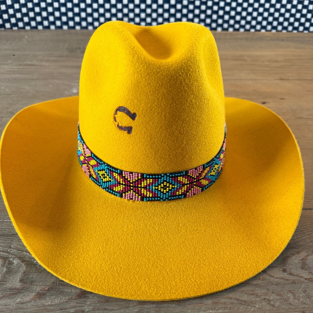 Charlie 1 Horse 'Gold Digger' Yellow Wide Brim Hat